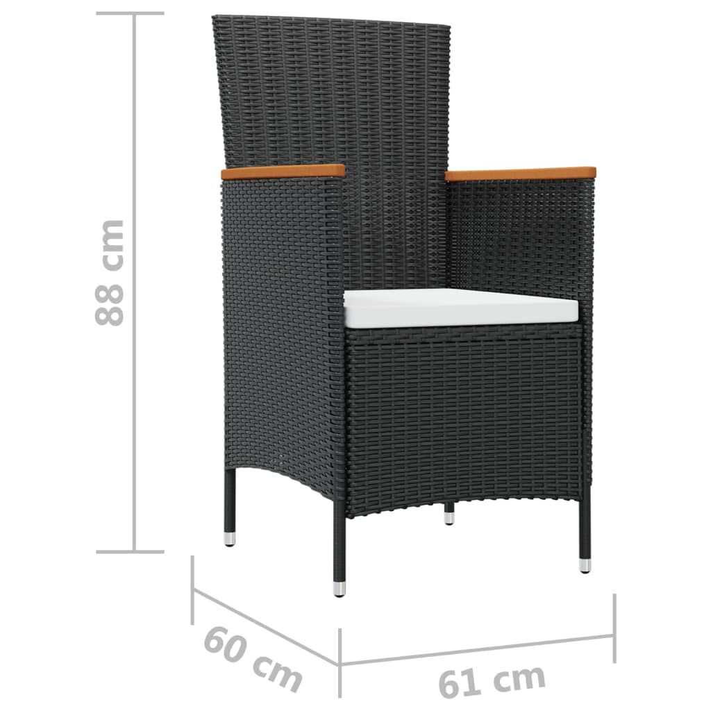 vidaXL 7 Piece Outdoor Dining Set with Cushions Poly Rattan