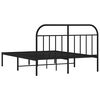 vidaXL Metal Bed Frame without Mattress with Headboard Black 135x190cm