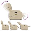 vidaXL Electric Stand up Massage Recliner Chair Cream Fabric