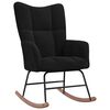 vidaXL Rocking Chair with a Stool Black Velvet