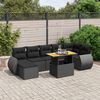vidaXL 8 Piece Garden Sofa Set with Cushions Beige Poly Rattan