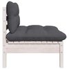 vidaXL Garden Middle Sofa with Cushions White Solid Pinewood