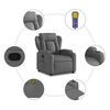 vidaXL Massage Recliner Chair Dark Grey Fabric
