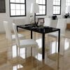vidaXL Five Piece Dining Table and Chair Set Black and White