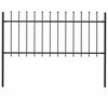 vidaXL Garden Fence with Spear Top Steel 181x80 cm Black