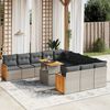vidaXL 11 Piece Garden Sofa Set with Cushions Grey Poly Rattan