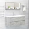 vidaXL Bathroom Mirror Concrete Grey 100x10.5x37 cm Engineered Wood