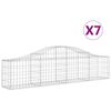 vidaXL Arched Gabion Baskets 7 pcs 200x30x40/60 cm Galvanised Iron