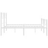 vidaXL Metal Bed Frame without Mattress with Footboard White 135x190cm