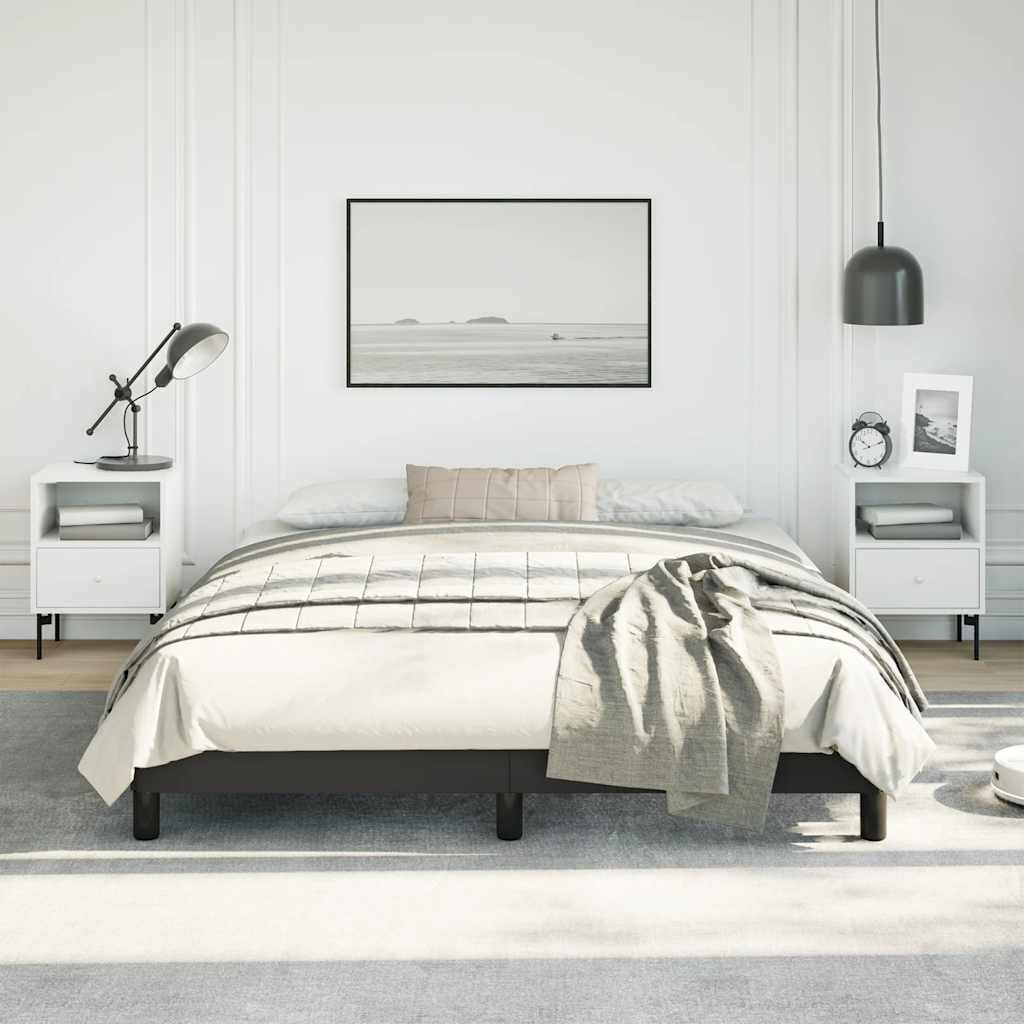 vidaXL Bed Frame without Mattress Black 152x203 cm Queen Faux Leather