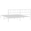 vidaXL Metal Bed Frame without Mattress with Headboard White 183x213cm
