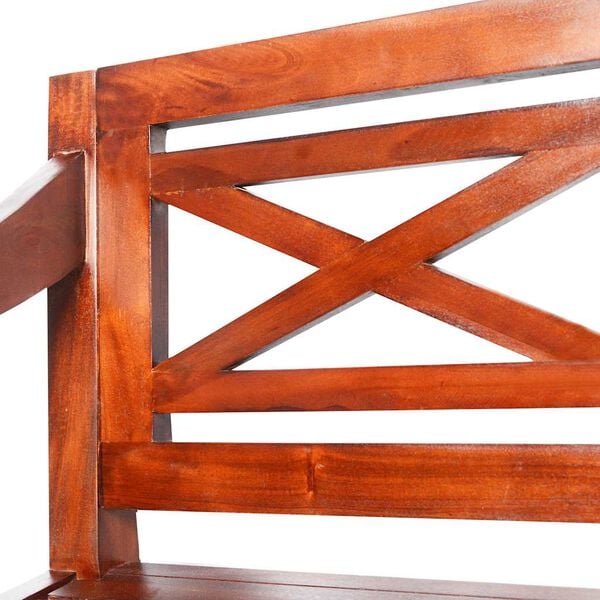 vidaXL Batavia Bench 136 cm Solid Mahogany Wood Dark Brown