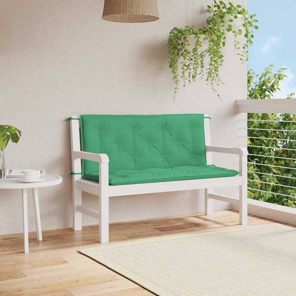 vidaXL Garden Bench Cushion Green 120x(50+50)x7cm Oxford Fabric