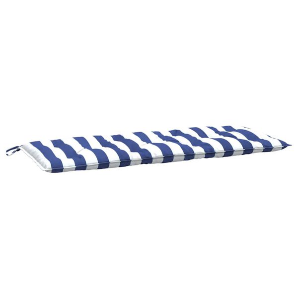 vidaXL Garden Bench Cushions 2pcs Blue&White Stripe 120x50x7cm Fabric