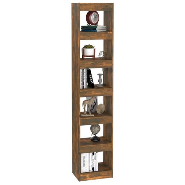 vidaXL Book Cabinet/Room Divider Smoked Oak 40x30x198 cm