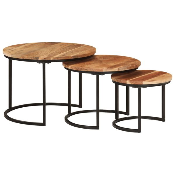 vidaXL Nesting Tables 3 pcs Solid Wood Acacia