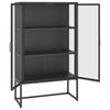 vidaXL Highboard Anthracite 80x35x135 cm Steel and Tempered Glass