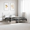 vidaXL Metal Bed Frame without Mattress with Footboard White 150x200cm