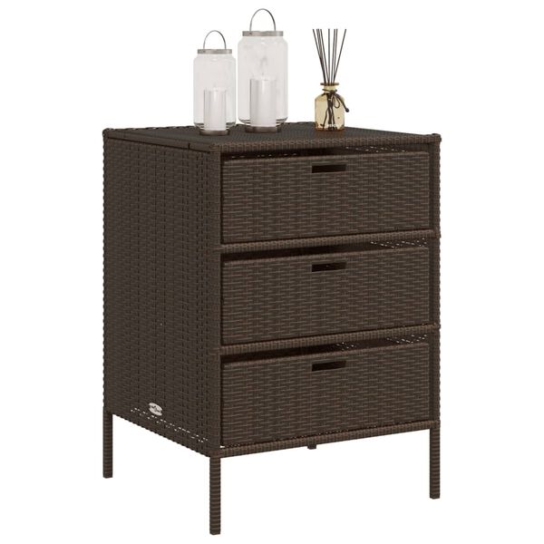 vidaXL Garden Storage Cabinet Brown 55x59x80 cm Poly Rattan