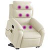 vidaXL Stand up Massage Recliner Chair Cream Faux Leather
