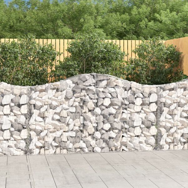 vidaXL Arched Gabion Baskets 13 pcs 200x30x100/120 cm Galvanised Iron
