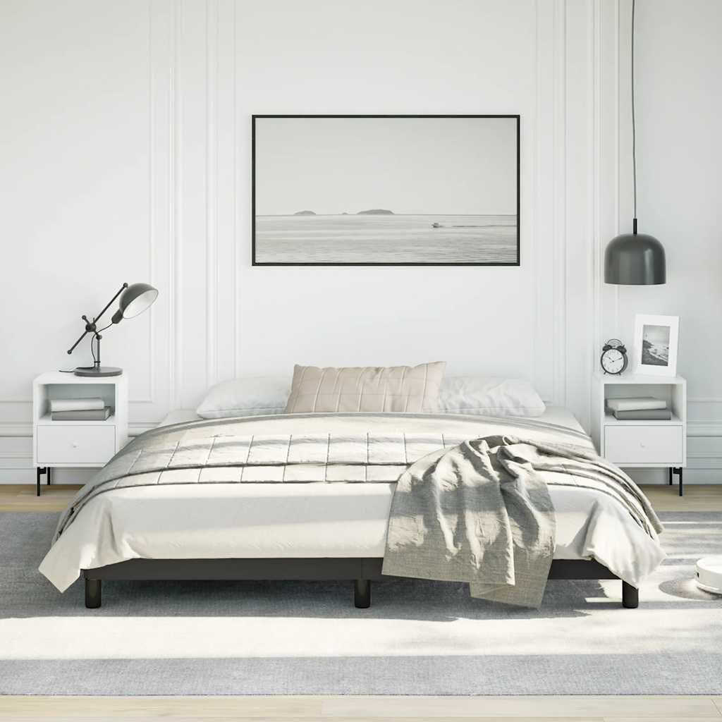 vidaXL Bed Frame without Mattress Black 183x213 cm Faux Leather