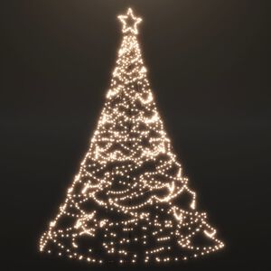 vidaXL Christmas Tree with Metal Post 1400 LEDs Warm White 5 m (US only)