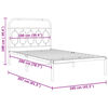 vidaXL Metal Bed Frame without Mattress with Headboard Black 100x200cm