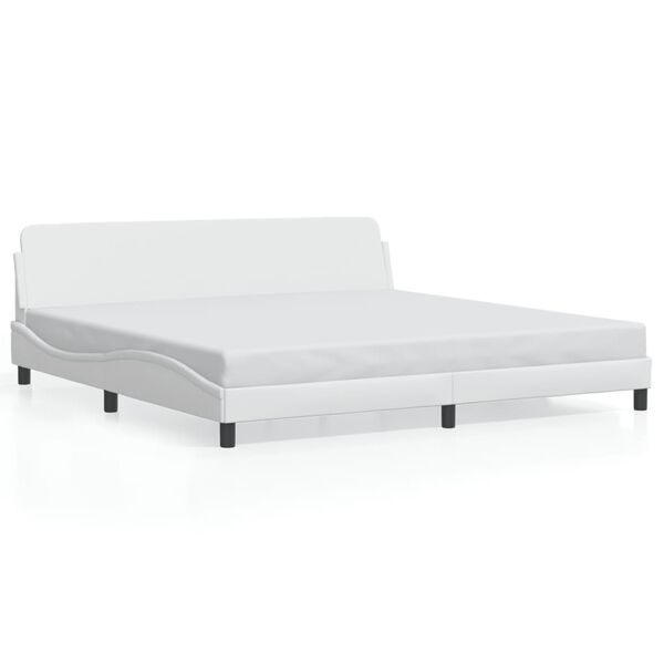 vidaXL Bed Frame "Dover" White 193x203 cm Faux Leather