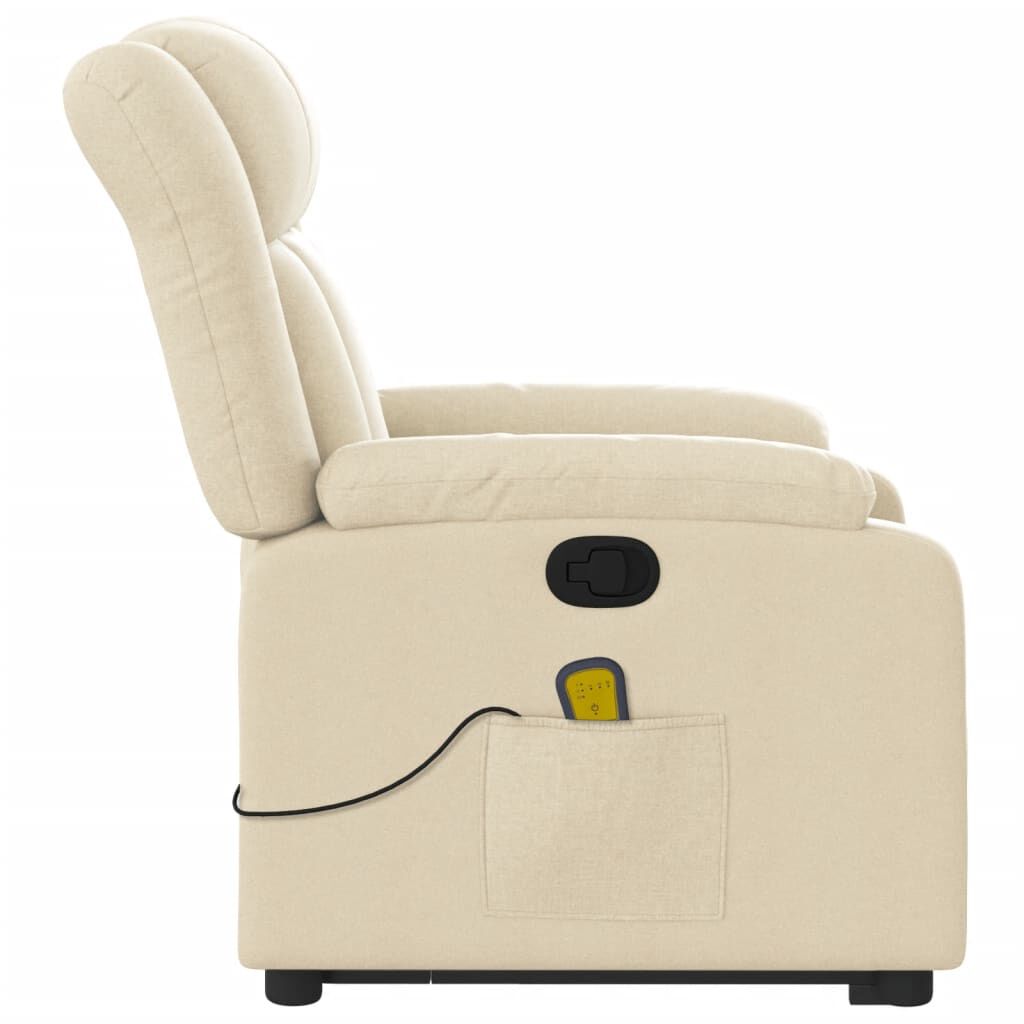 vidaXL Stand up Massage Recliner Chair Cream Fabric