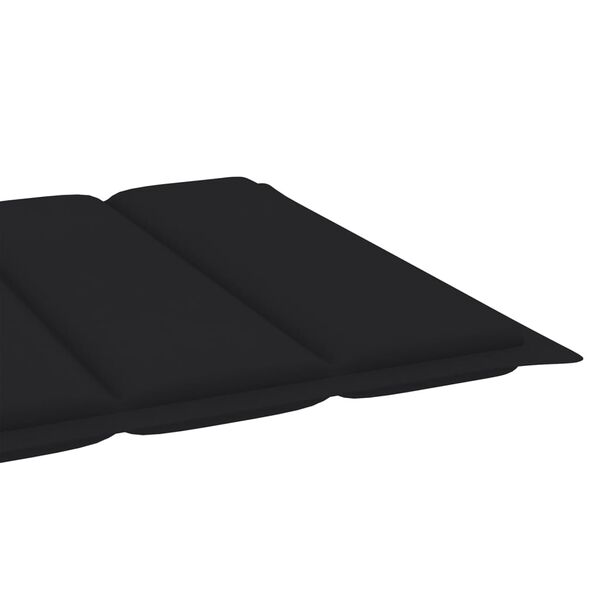 vidaXL Sun Loungers 2 pcs with Black Cushion Solid Teak Wood