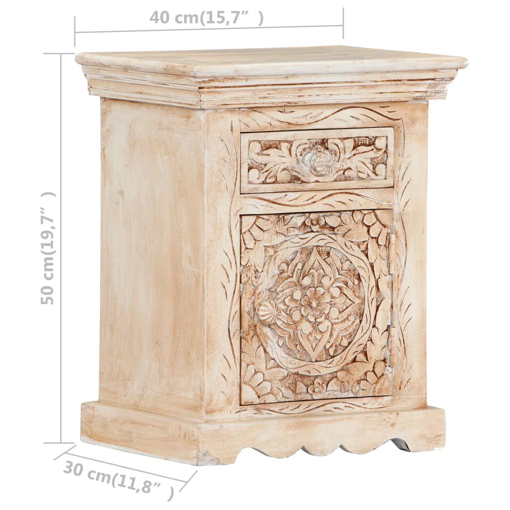 vidaXL Bedside Cabinet 40x30x50 cm Solid Mango Wood