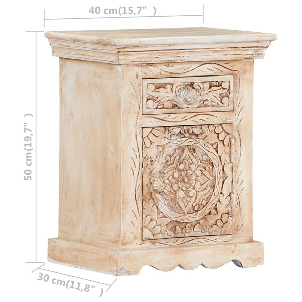 vidaXL Bedside Cabinet 40x30x50 cm Solid Mango Wood
