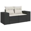 vidaXL 10 Piece Garden Sofa Set with Cushions Black Poly Rattan