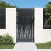 vidaXL Garden Gate Anthracite 100x175 cm Steel Grass Design