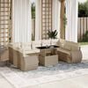 vidaXL 10 Piece Garden Sofa Set with Cushions Beige Poly Rattan