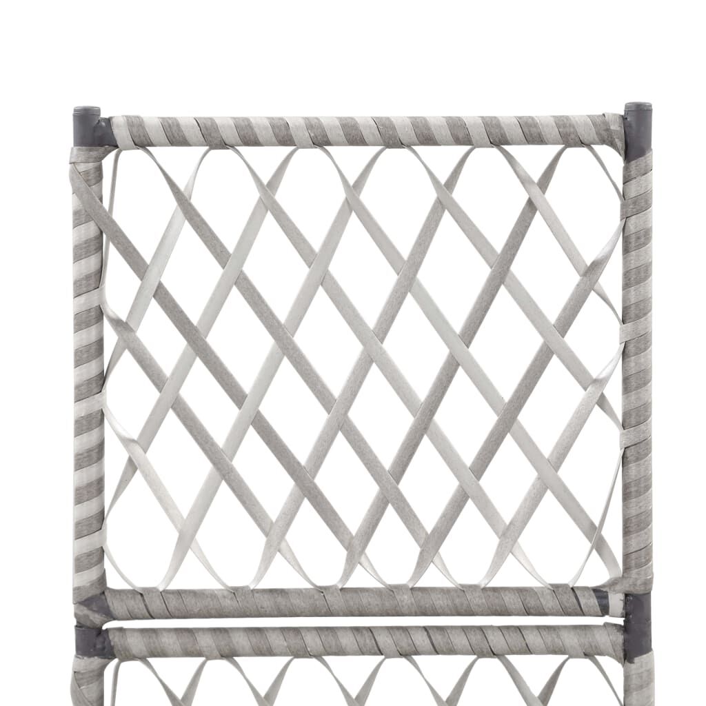 vidaXL Trellis Raised Bed with 1 Pot 30x30x107 cm Poly Rattan Grey