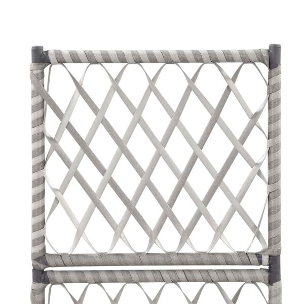 vidaXL Trellis Raised Bed with 1 Pot 30x30x107 cm Poly Rattan Grey