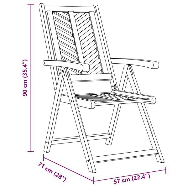 vidaXL Reclining Garden Chairs 4 pcs Solid Wood Acacia