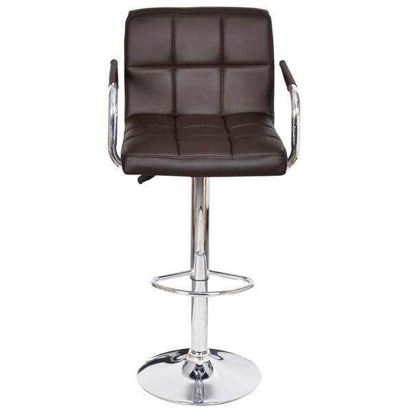 vidaXL Bar Stools 2 pcs Brown Faux Leather