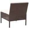 vidaXL 5 Piece Garden Sofa Set with Cushions Poly Rattan Brown