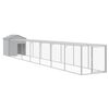 vidaXL Chicken Cage with Run Light Grey 117x813x123 cm Galvanised Steel