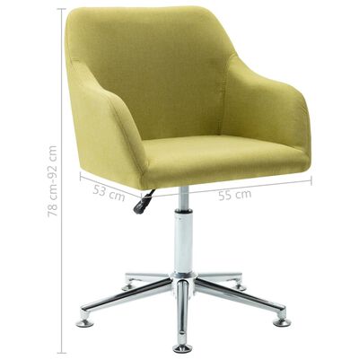 vidaXL Swivel Dining Chair Green Fabric