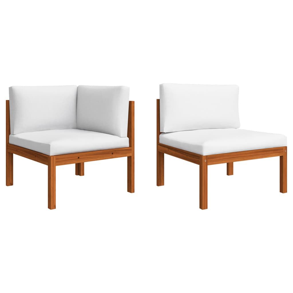 vidaXL 9 Piece Garden Lounge Set with Cushions Cream Solid Acacia Wood