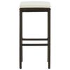 vidaXL Bar Stools with Cushions 2 pcs Brown Poly Rattan