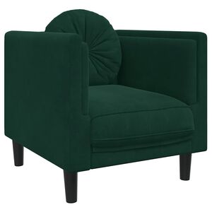 vidaXL Sofa Chair with Cushion Dark Green Velvet