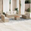 vidaXL 8 Piece Garden Sofa Set with Cushions Beige Poly Rattan