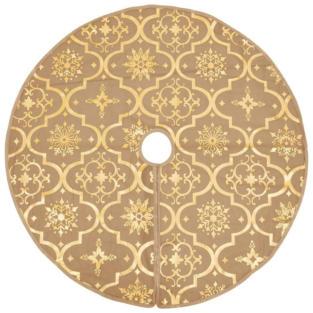 vidaXL Luxury Christmas Tree Skirt with Sock Yellow 122 cm Fabric