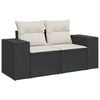 vidaXL 8 Piece Garden Sofa Set with Cushions Black Poly Rattan