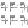 vidaXL 7 Piece Garden Dining Set Poly Rattan Anthracite & Grey